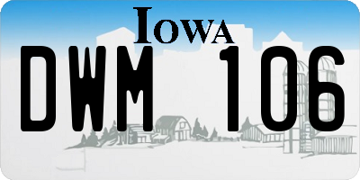 IA license plate DWM106