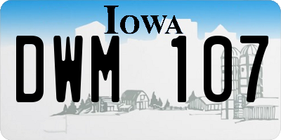 IA license plate DWM107