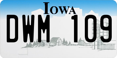 IA license plate DWM109