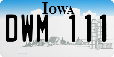 IA license plate DWM111