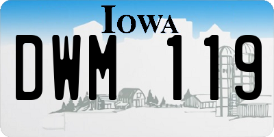 IA license plate DWM119