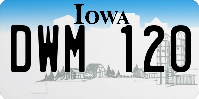 IA license plate DWM120