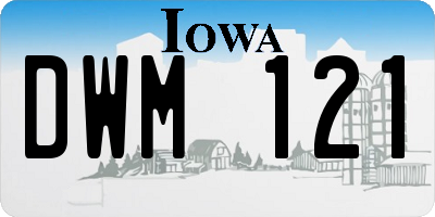 IA license plate DWM121