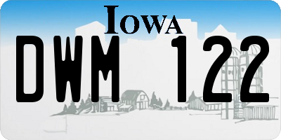 IA license plate DWM122
