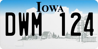 IA license plate DWM124