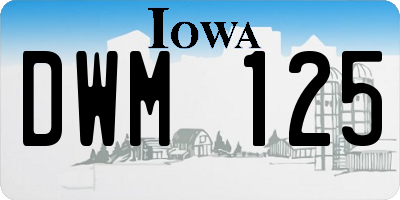 IA license plate DWM125