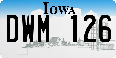 IA license plate DWM126