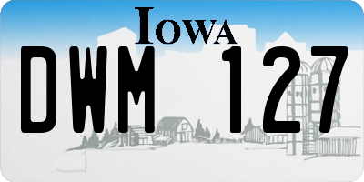 IA license plate DWM127
