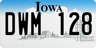 IA license plate DWM128