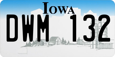 IA license plate DWM132
