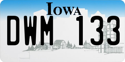 IA license plate DWM133