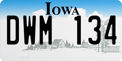 IA license plate DWM134