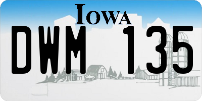 IA license plate DWM135