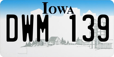 IA license plate DWM139