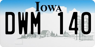 IA license plate DWM140
