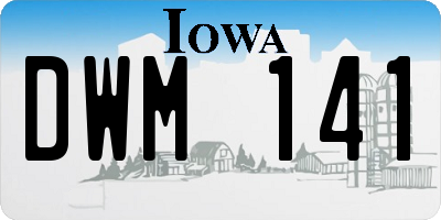 IA license plate DWM141
