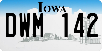 IA license plate DWM142