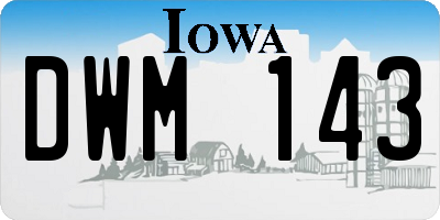 IA license plate DWM143