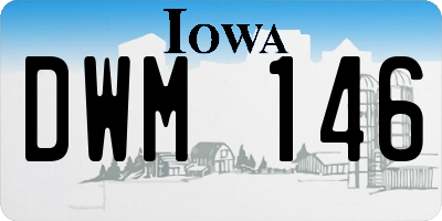 IA license plate DWM146