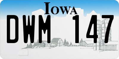 IA license plate DWM147