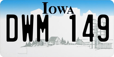IA license plate DWM149