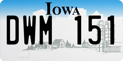 IA license plate DWM151