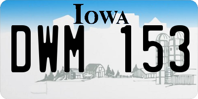 IA license plate DWM153