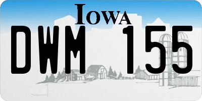 IA license plate DWM155