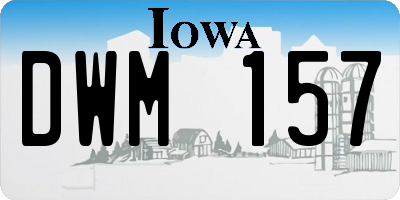 IA license plate DWM157