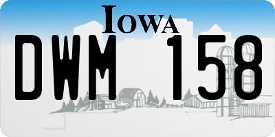 IA license plate DWM158