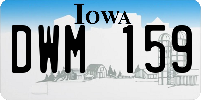 IA license plate DWM159