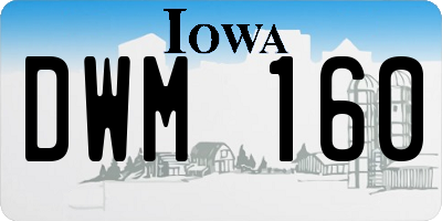 IA license plate DWM160