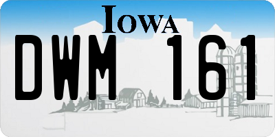 IA license plate DWM161