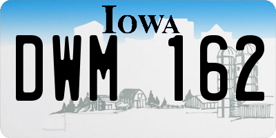 IA license plate DWM162