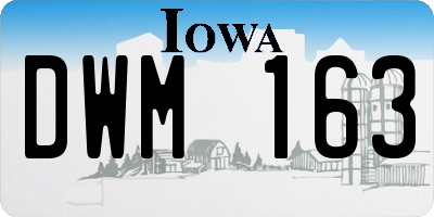 IA license plate DWM163