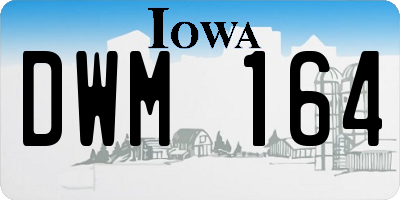 IA license plate DWM164
