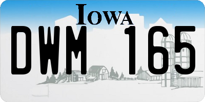 IA license plate DWM165