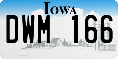 IA license plate DWM166