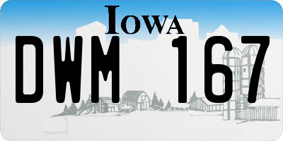 IA license plate DWM167