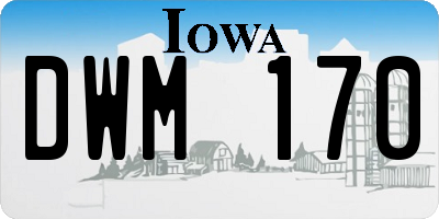 IA license plate DWM170