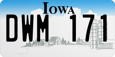 IA license plate DWM171