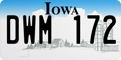 IA license plate DWM172
