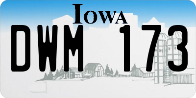 IA license plate DWM173