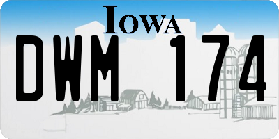 IA license plate DWM174