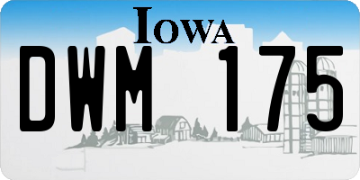 IA license plate DWM175