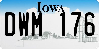 IA license plate DWM176