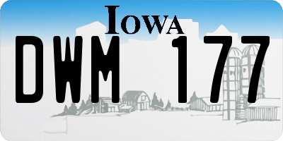 IA license plate DWM177