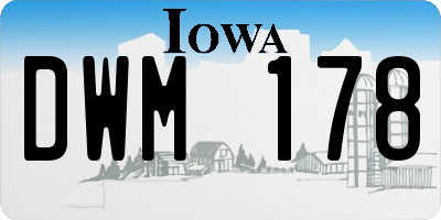 IA license plate DWM178