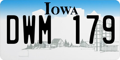 IA license plate DWM179
