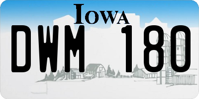 IA license plate DWM180